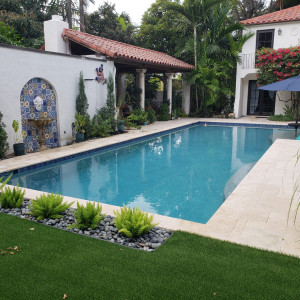 Coral Gables, FL New Pool 14'x42' Pool with Aqua Blue Pebble Coral Gables, FL New Pool
