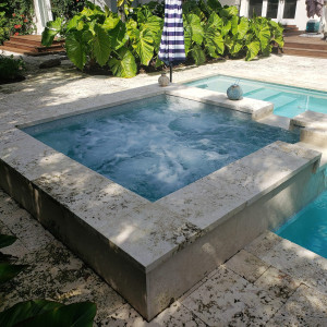 Coral Gables, FL New Construction 7.5'x7.5' Spa with Air infused Therapy Jets Coral Gables, FL New Construction