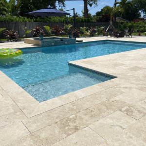 Palmetto Bay, FL New Pool Construction 16'x32' Pool with 7'x7' Raised Spa Palmetto Bay, FL New Pool Construction