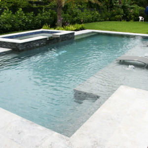 Pinecrest, FL New Pool Construction 15'x30' with Raised Spa Pinecrest, FL New Pool Construction